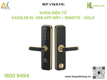 Khóa điện tử Kassler KL-668 App Wifi + Remote - Gold 